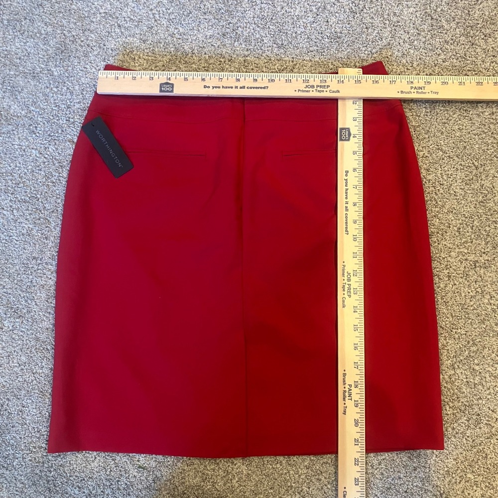 Worthington Womens Red Pencil Skirt Size 14 NWT Career Lined Wardrobe Basic - Picture 9 of 9